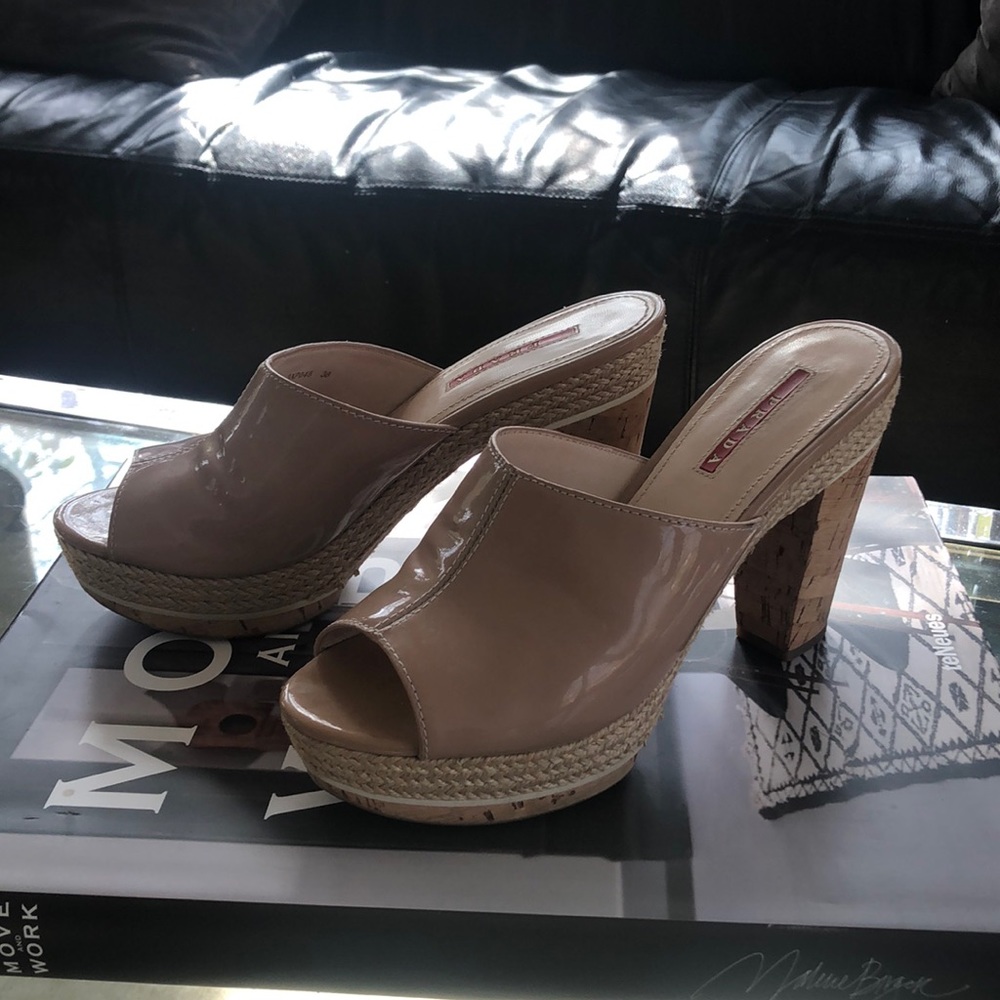 Prada mules nude